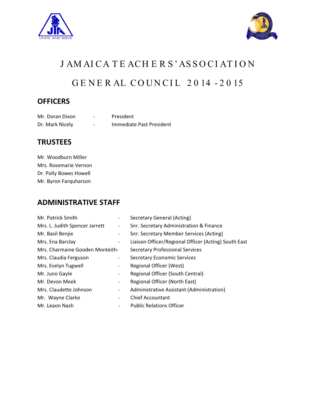 Jamaica Teachers' Association General Council 2014