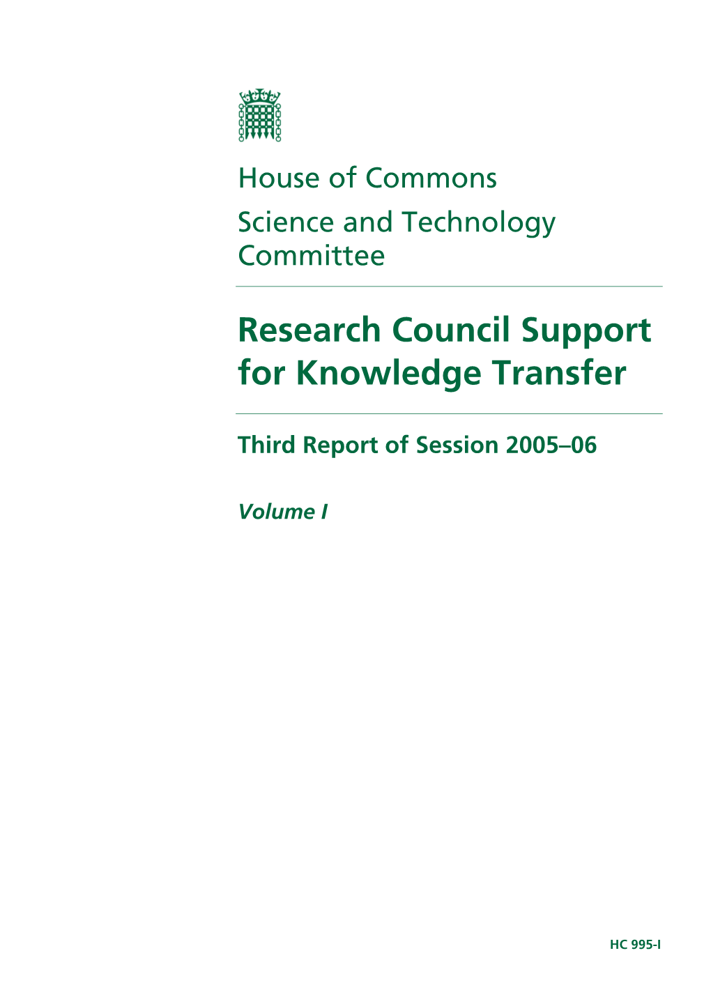 Research Council Support for Knowledge Transfer