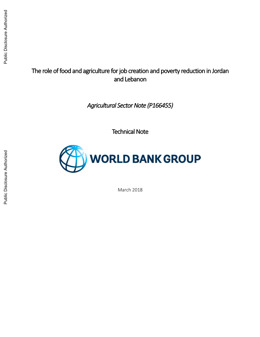 The Role of Food and Agriculture for Job Creation and Poverty Reduction in Jordan and Lebanon