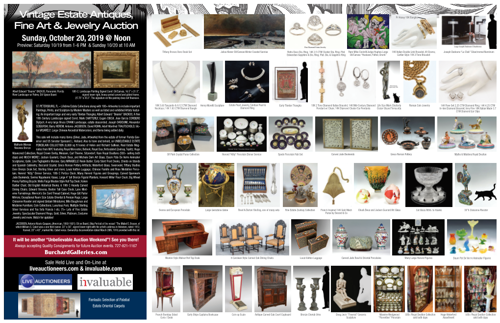 Vintage Estate Antiques, Fine Art & Jewelry Auction