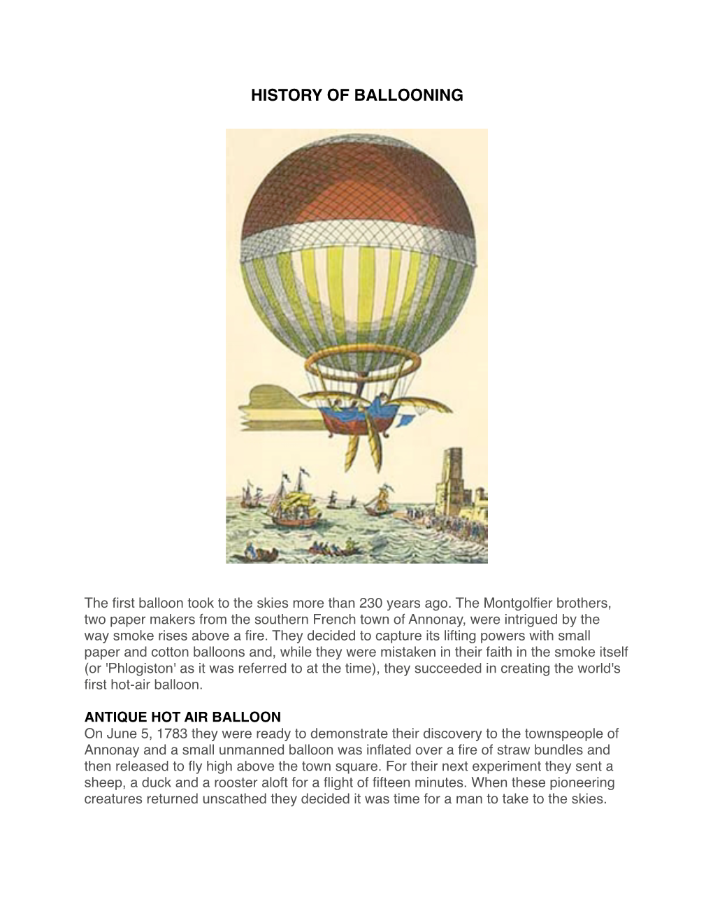 History of Ballooning:Edited