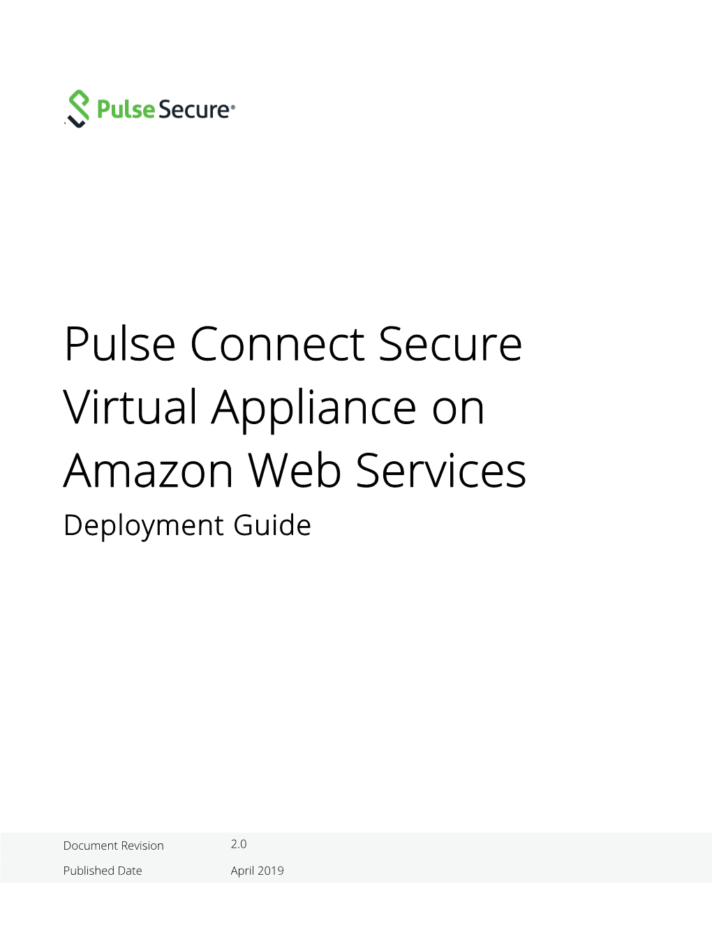 Pulse Connect Secure Virtual Appliance on Amazon Web Services Deployment Guide