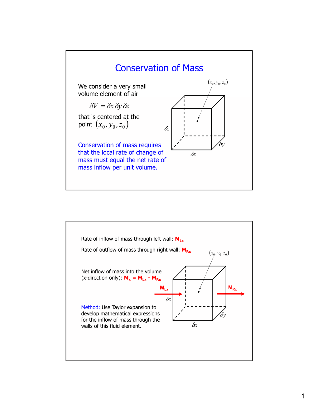 Conservation of Mass