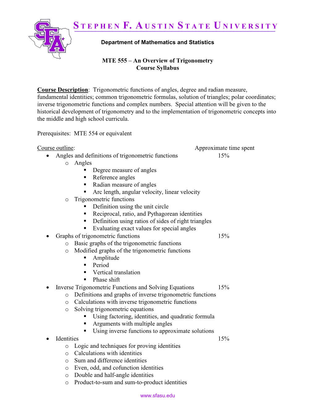 MTE 555 Trigonometry