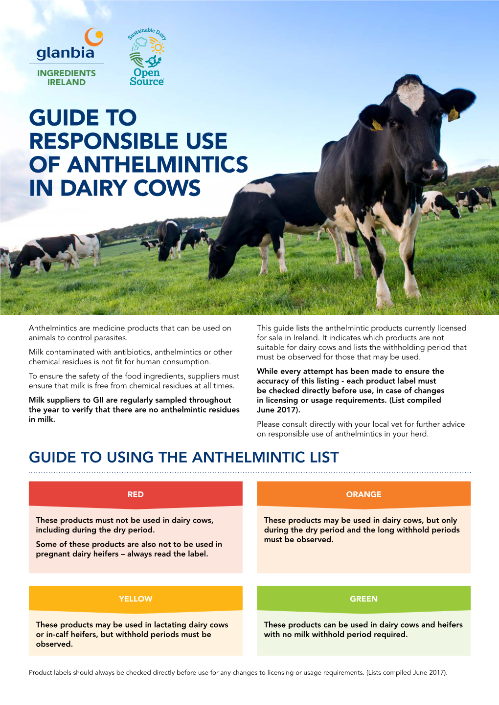 Guide to Responsible Use of Anthelmintics in Dairy Cows