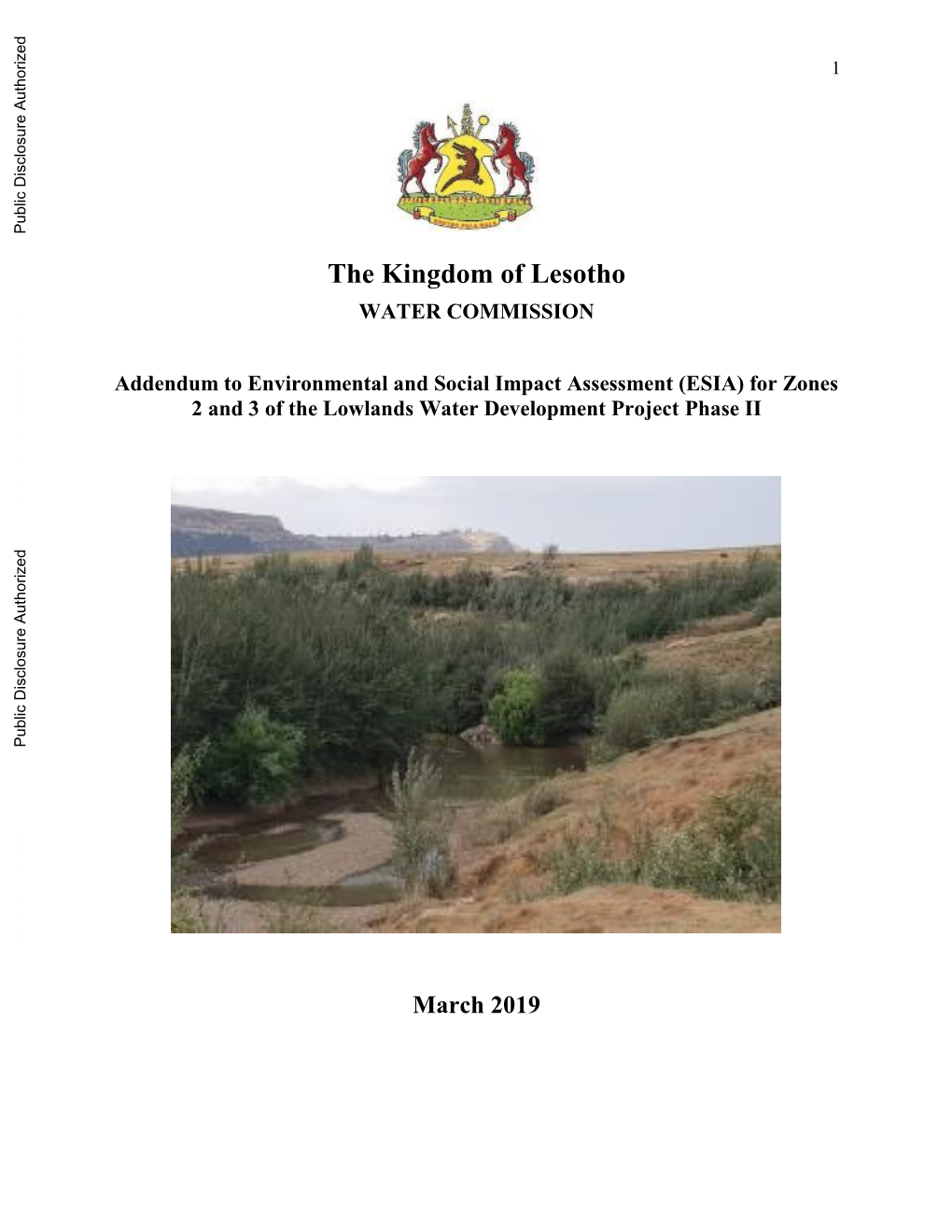 The Kingdom of Lesotho WATER COMMISSION