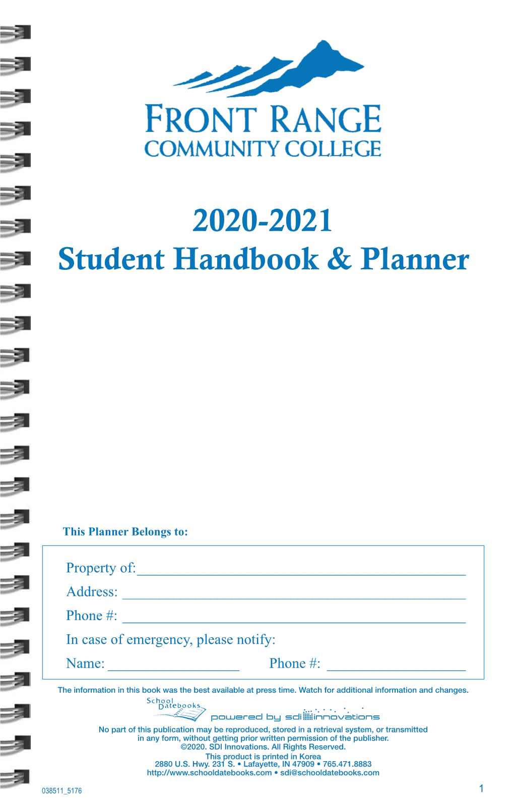 2020-2021 Student Handbook & Planner