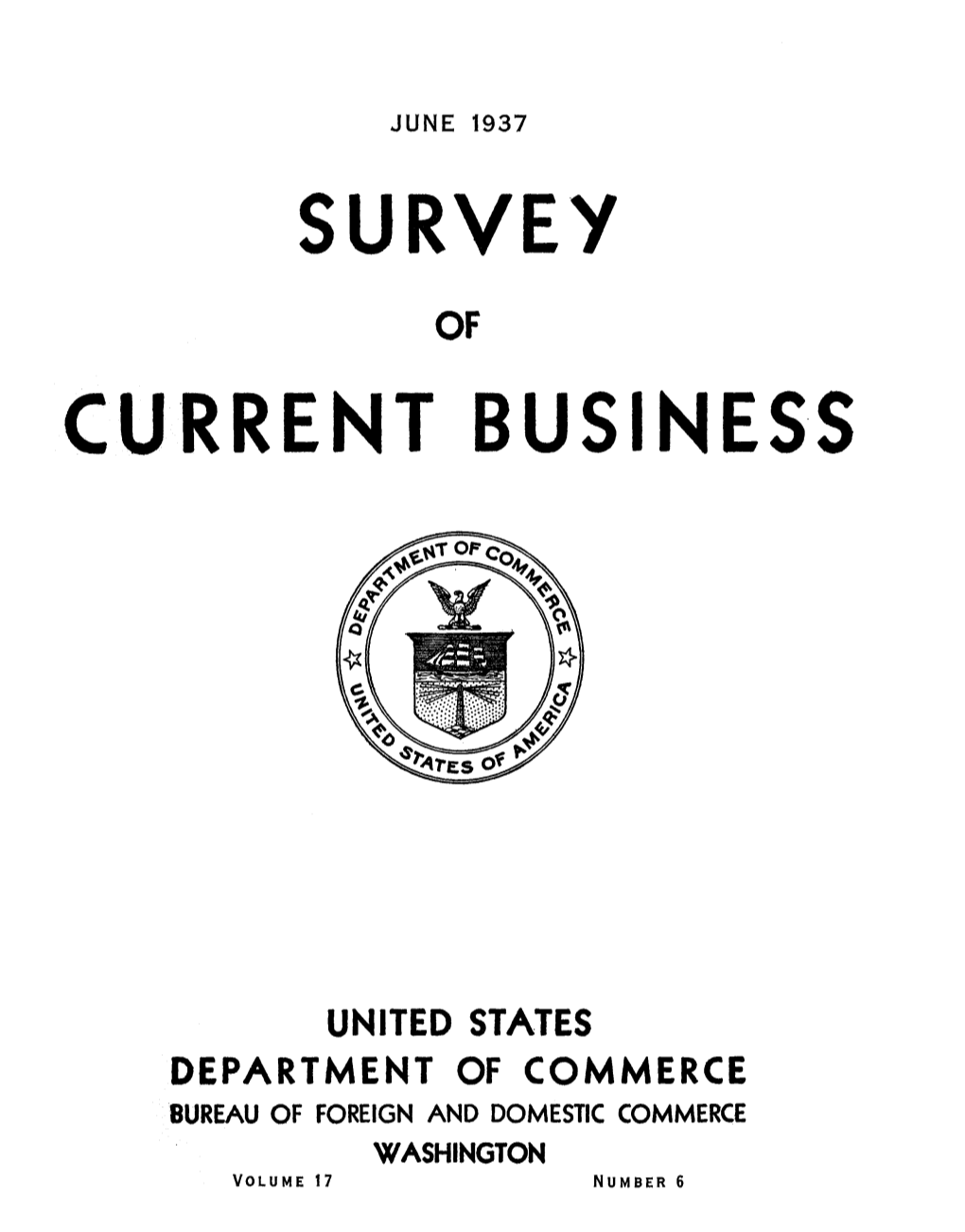 SURVEY of CURRENT BUSINESS June 1937