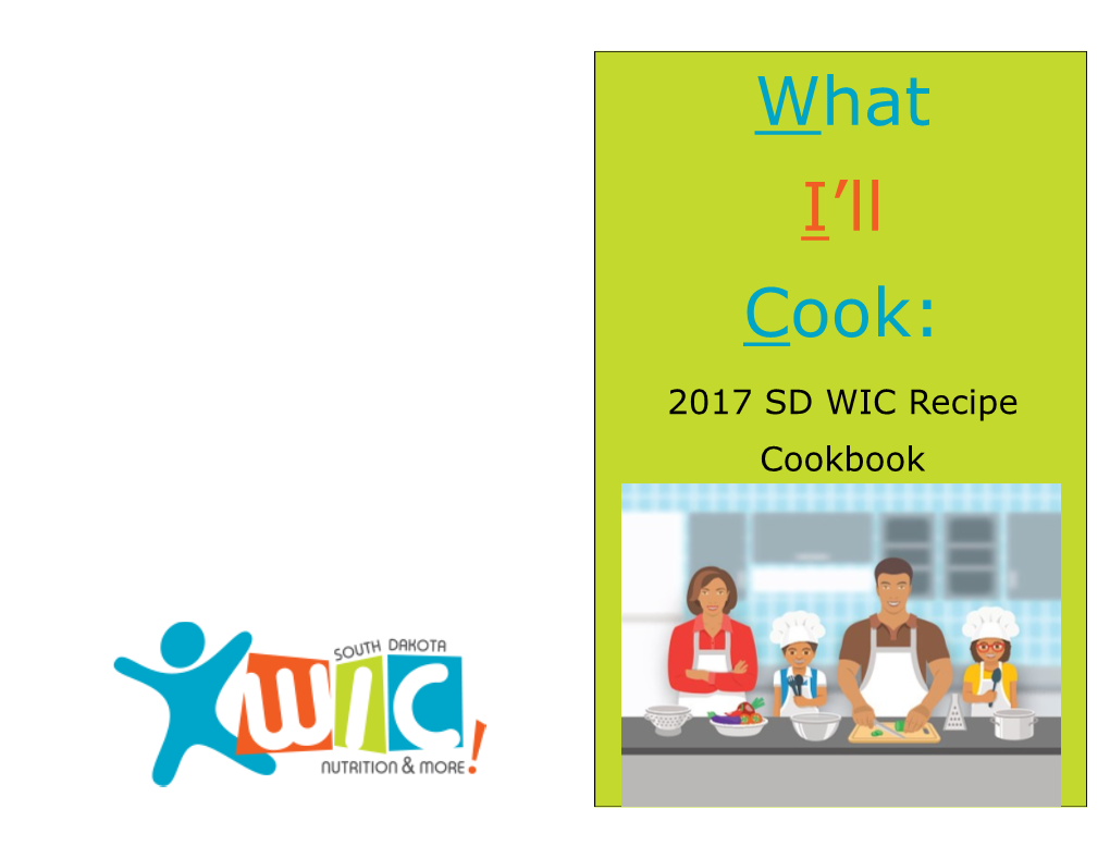 The 2017 SD WIC Recipe Cookbook