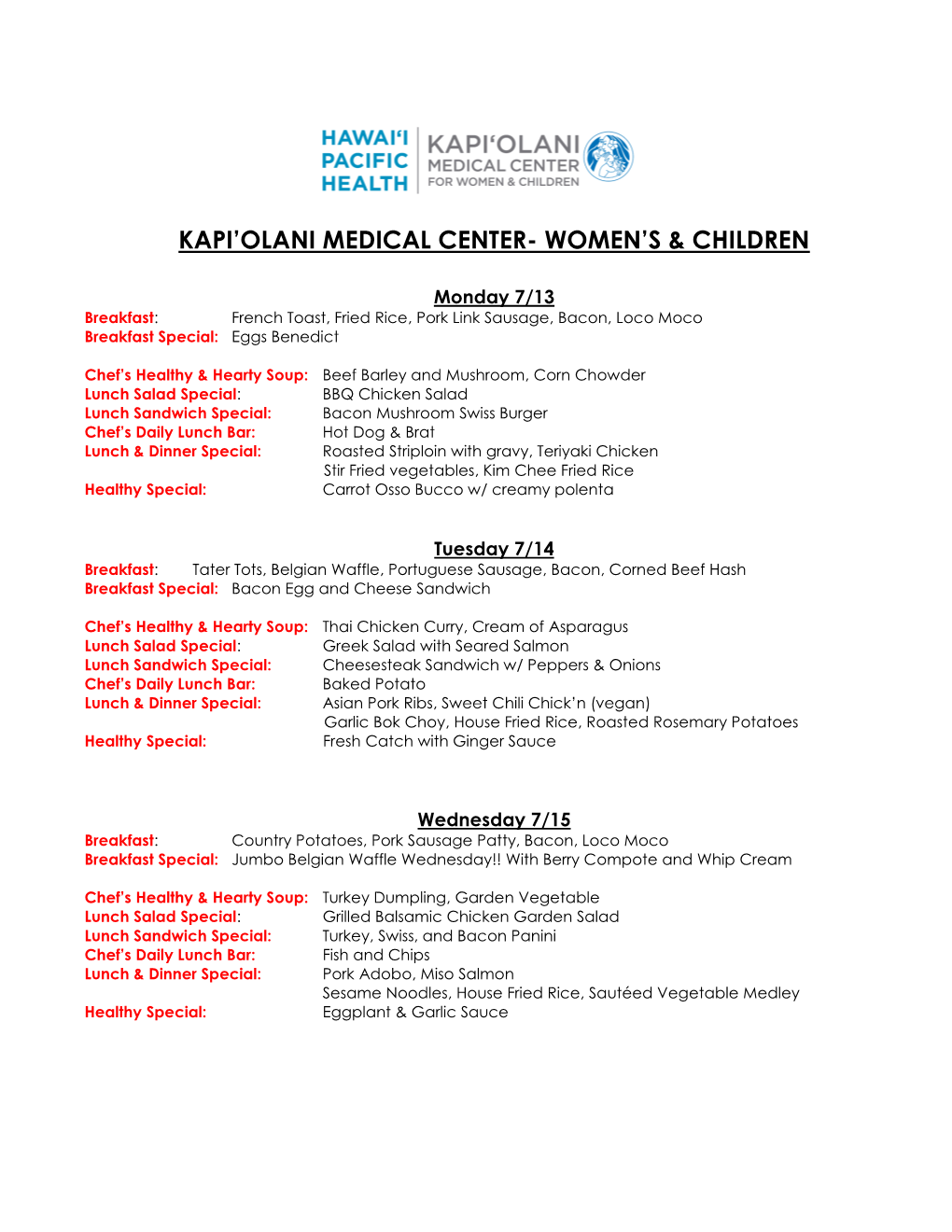 Kapi'olani Medical Center- Women's & Children