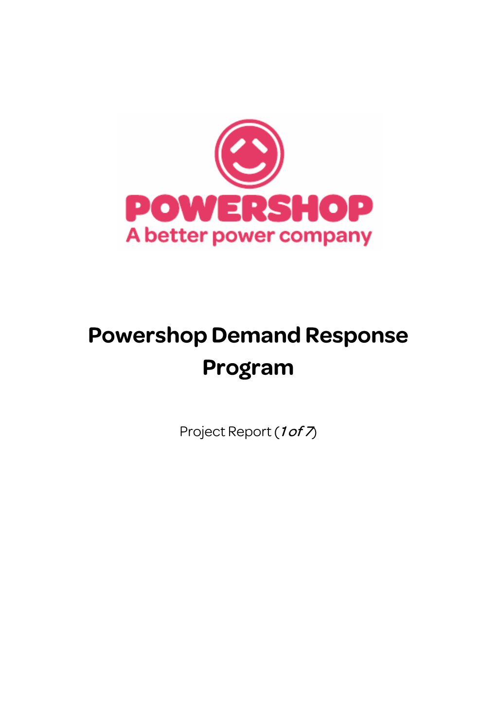 March 2018 Powershop Demand Response Program