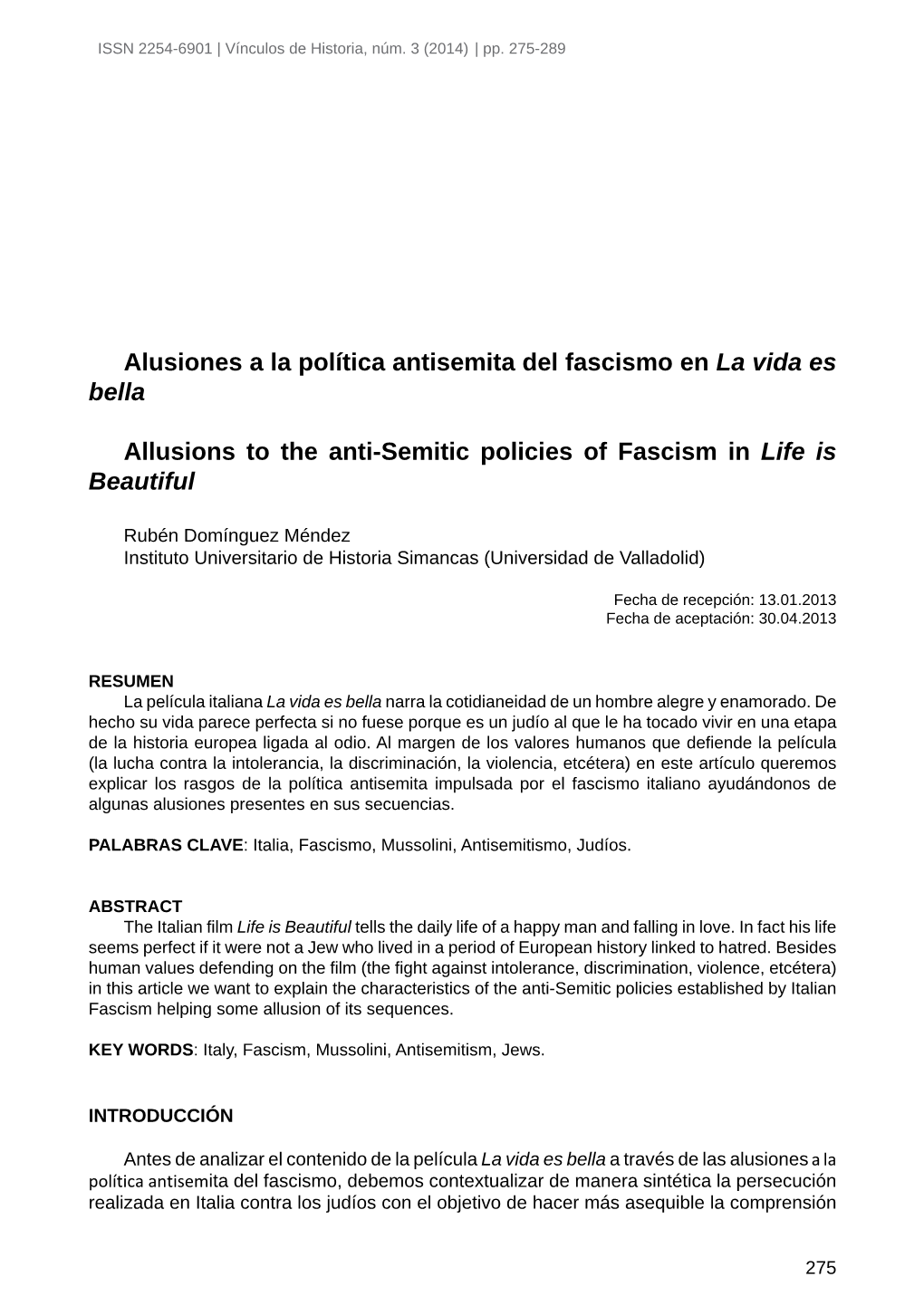 Alusiones a La Política Antisemita Del Fascismo En La Vida Es Bella