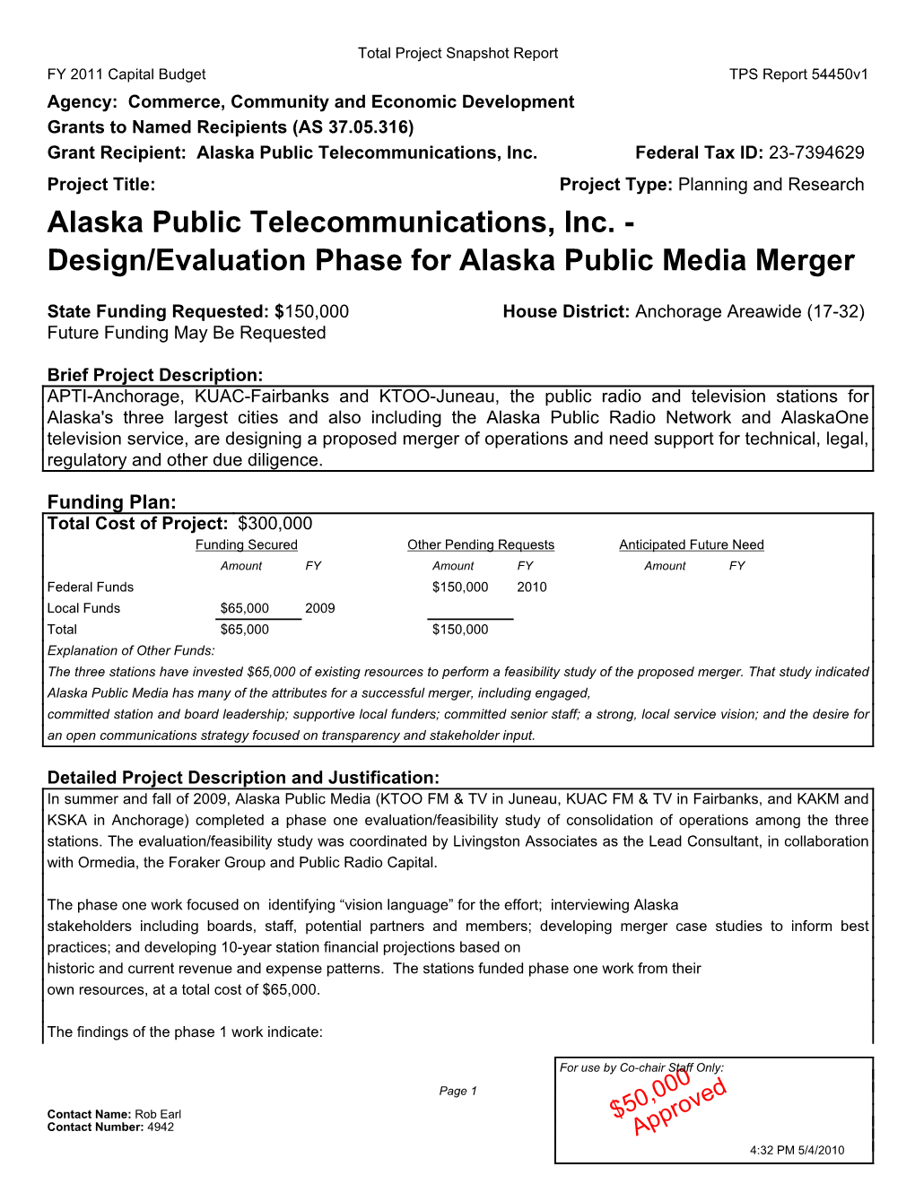 Design/Evaluation Phase for Alaska Public Media Merger