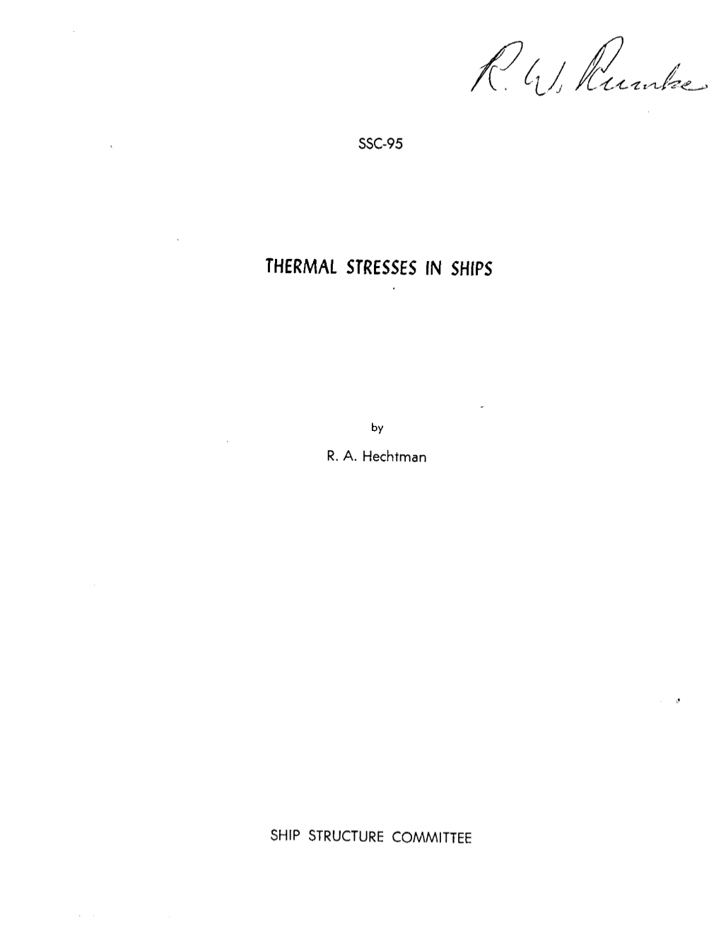 Thermal Stresses in Ships