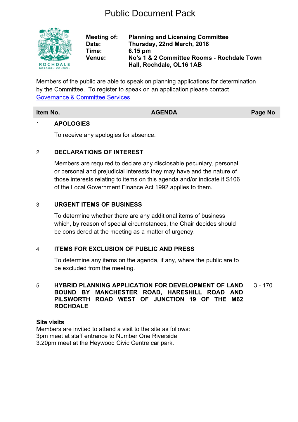 (Public Pack)Agenda Document for Planning and Licensing Committee