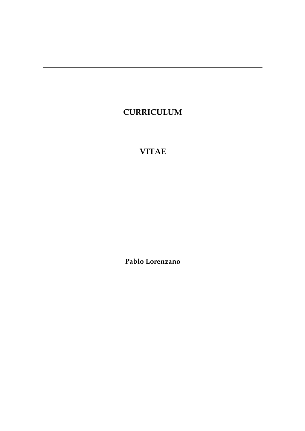 Curiculum Vitae