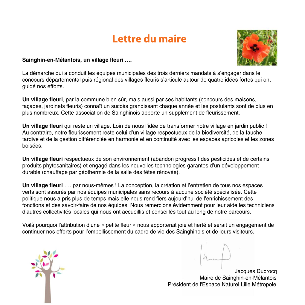 Lettre Du Maire