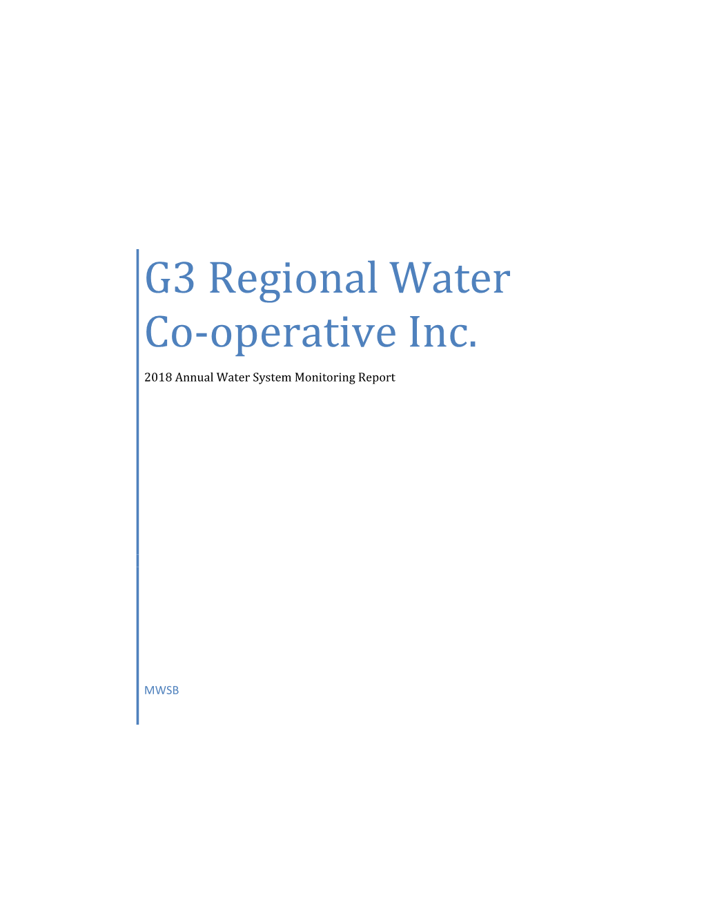G3 Regional Water Co-Operative Inc