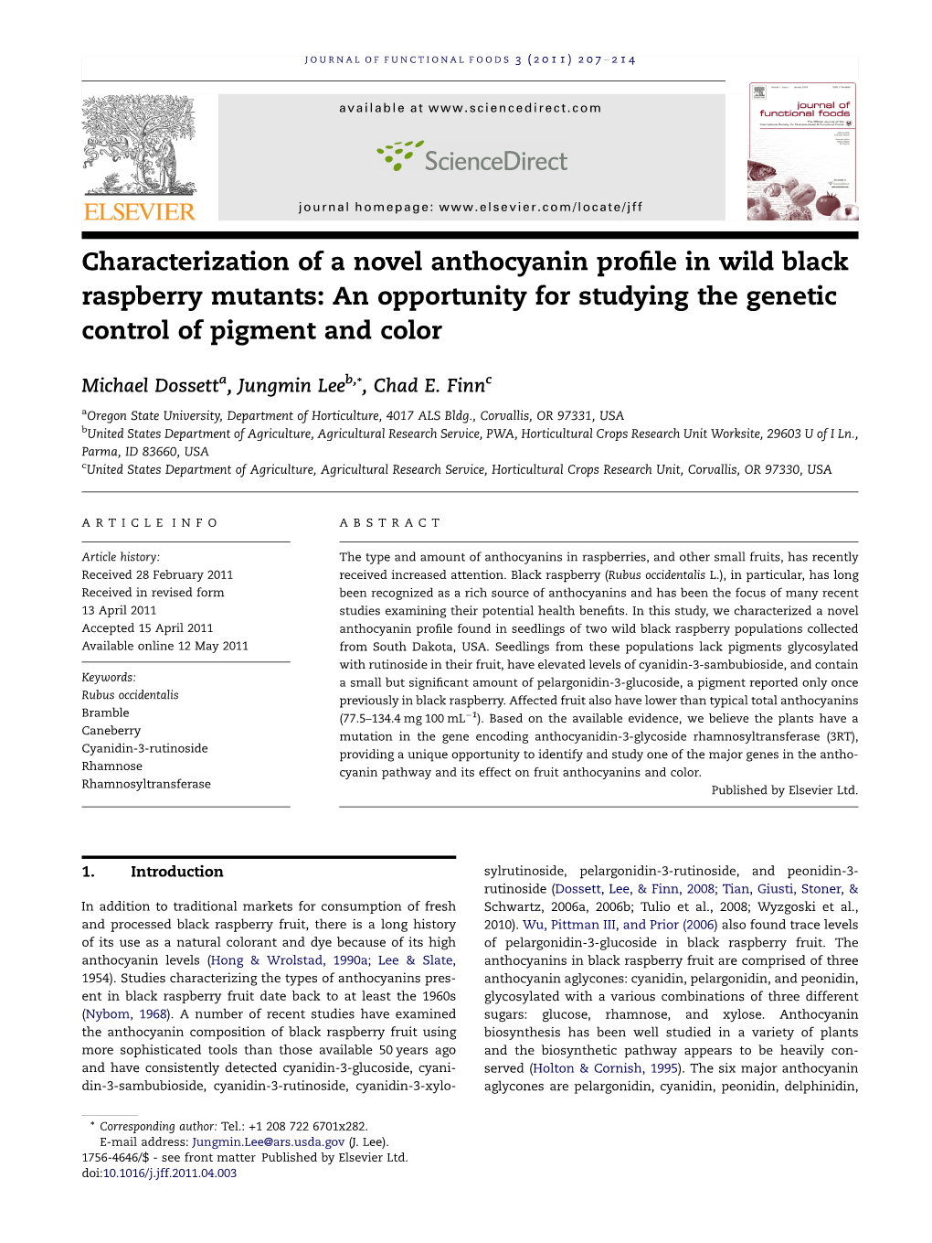 Characterization of a Novel Anthocyanin Profile In