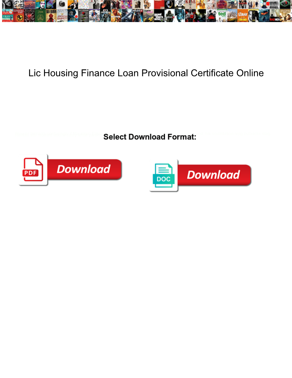 Lic Housing Finance Loan Provisional Certificate Online