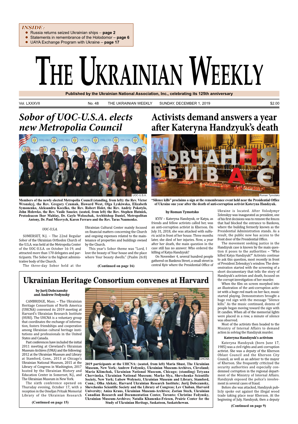 The Ukrainian Weekly, 2019