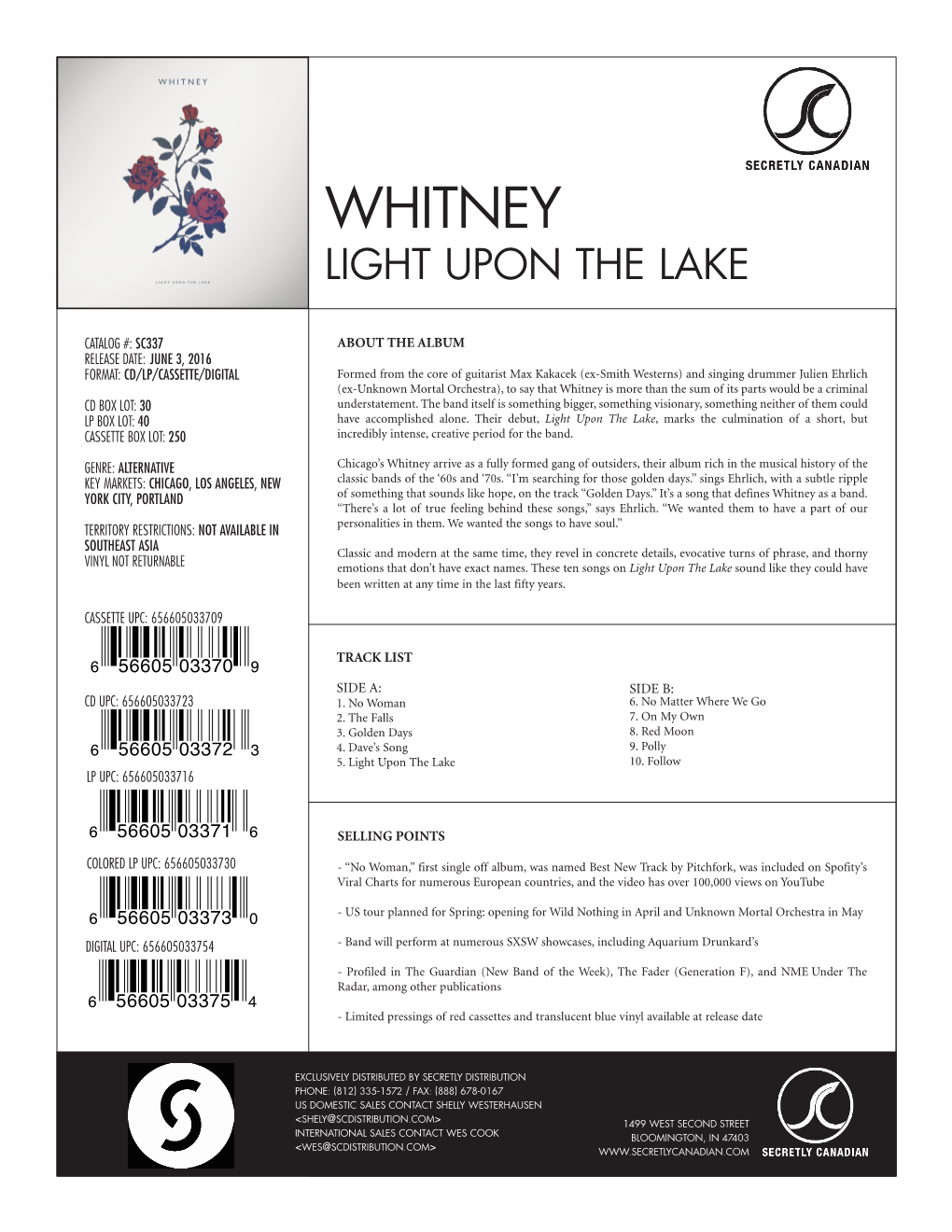 Whitney Light Upon the Lake