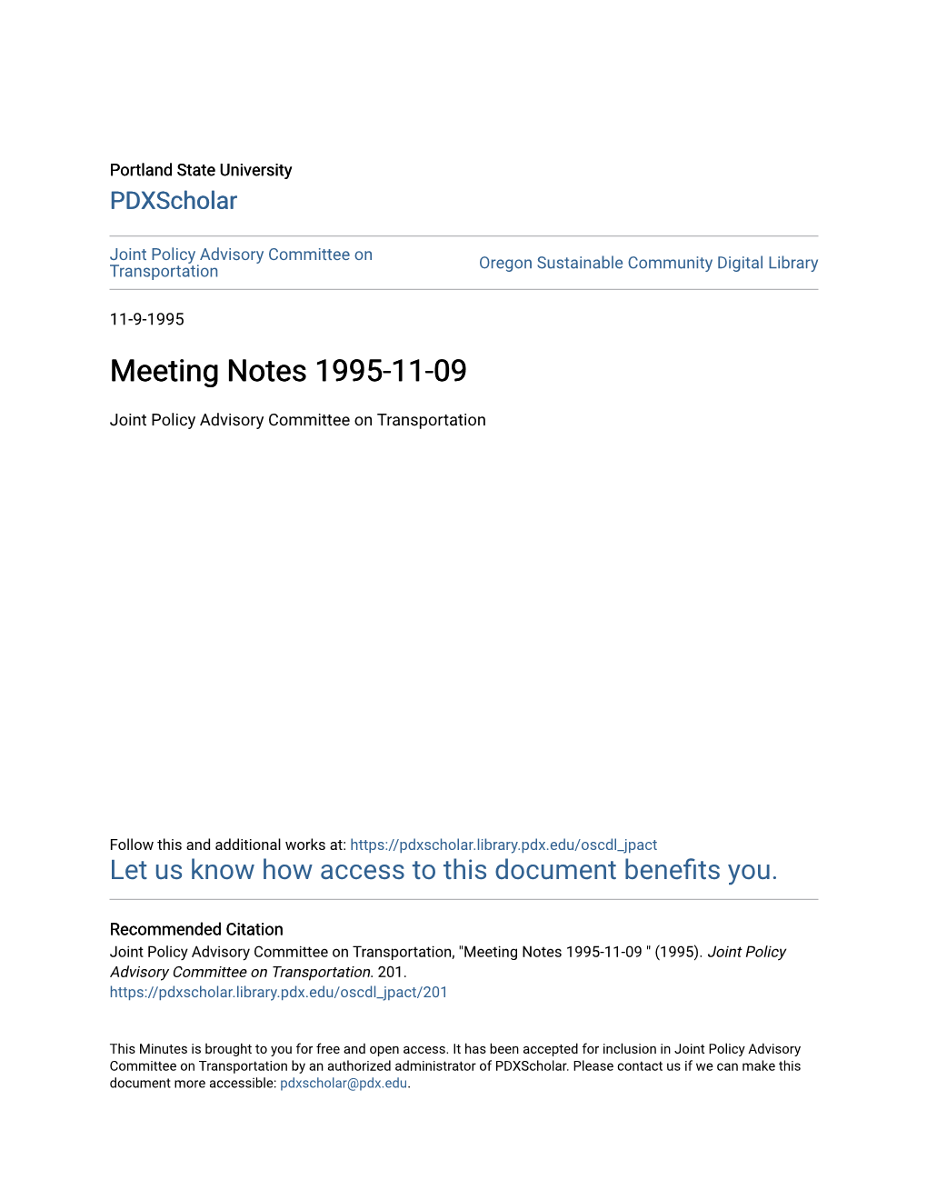 Meeting Notes 1995-11-09