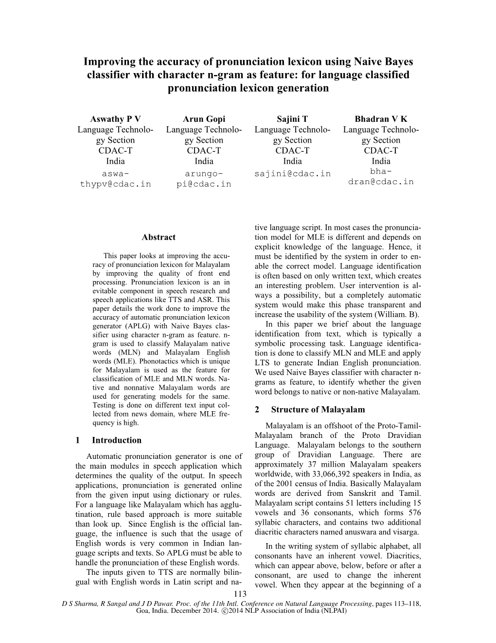 Improving the Accuracy of Pronunciation