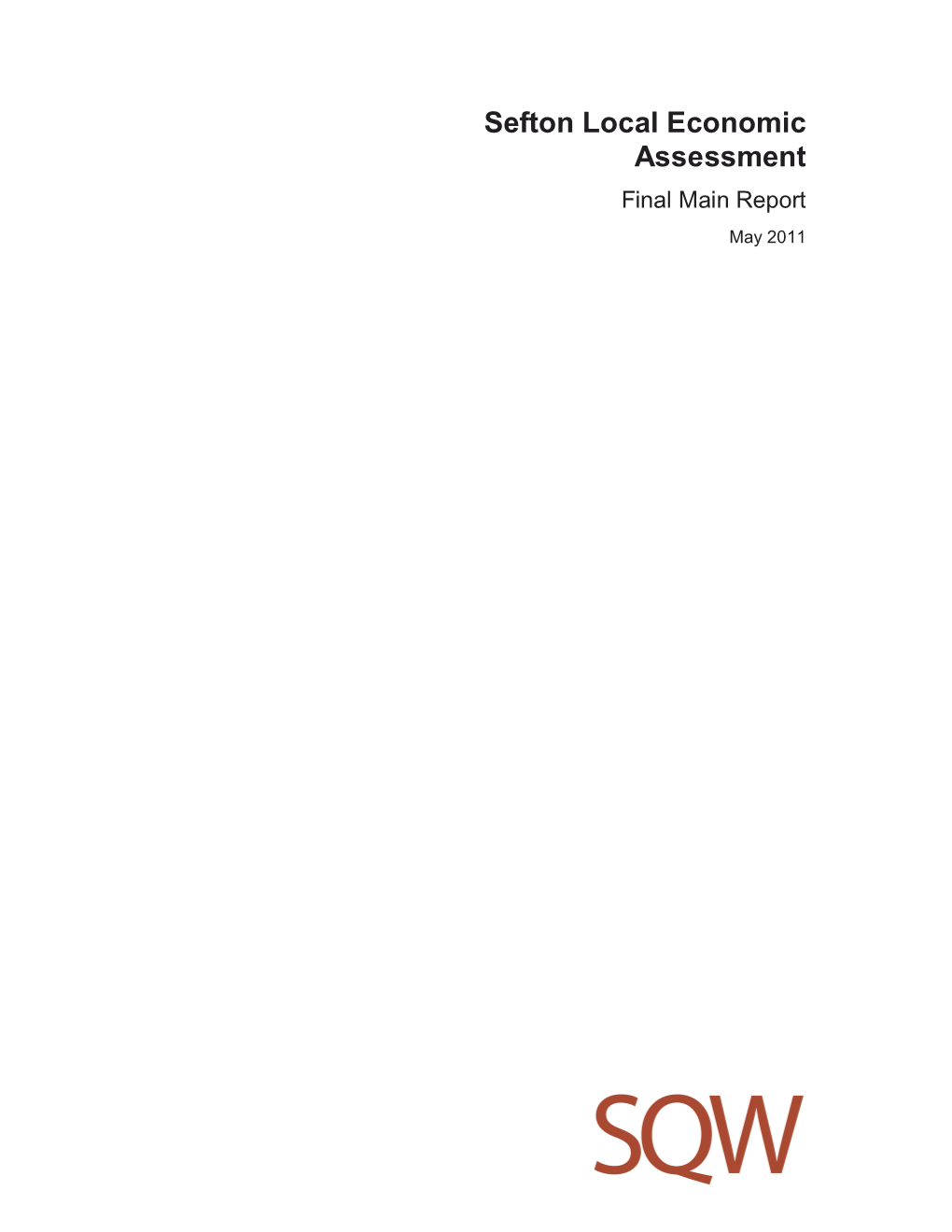 Sefton Local Economic Assessment Final Main Report May 2011
