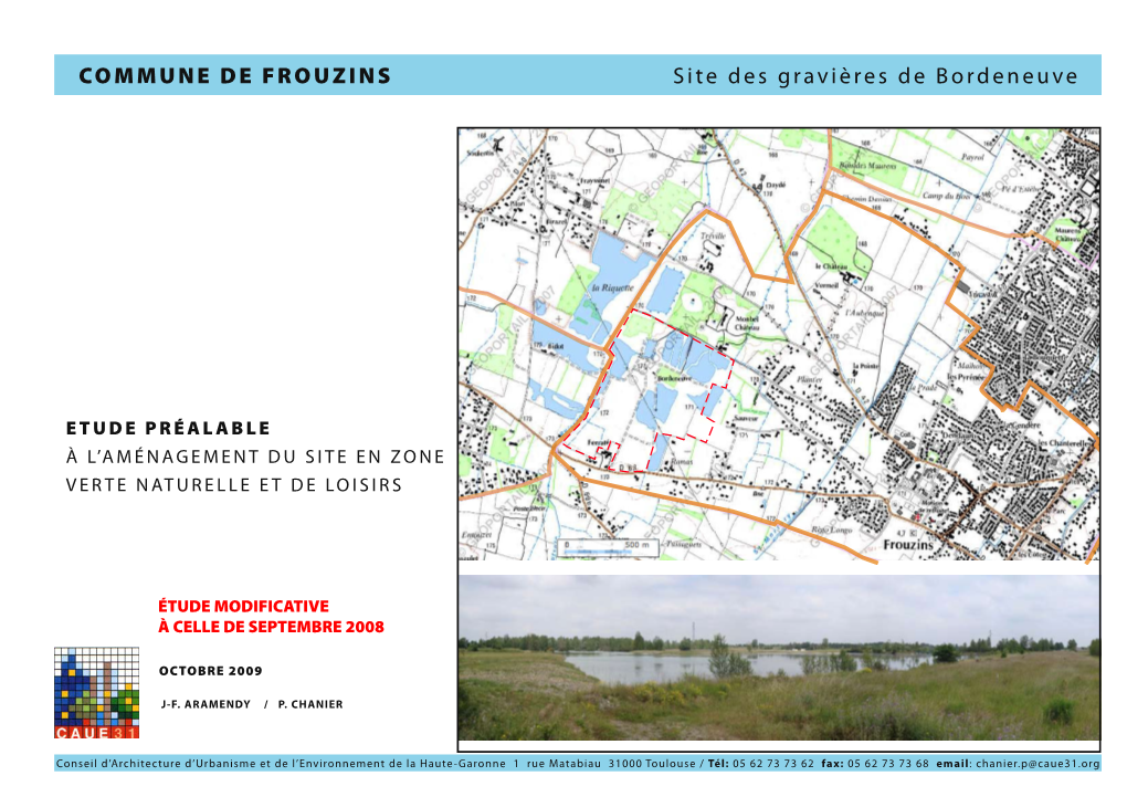 COMMUNE DE FROUZINS Site Des Gravières De Bordeneuve
