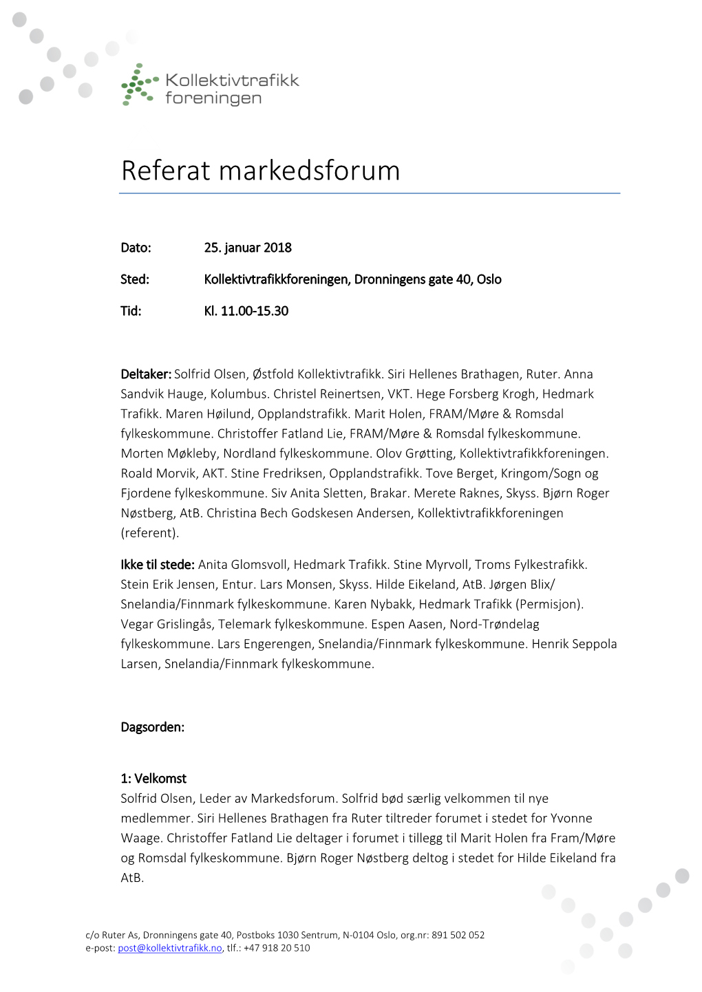 Referat Markedsforum