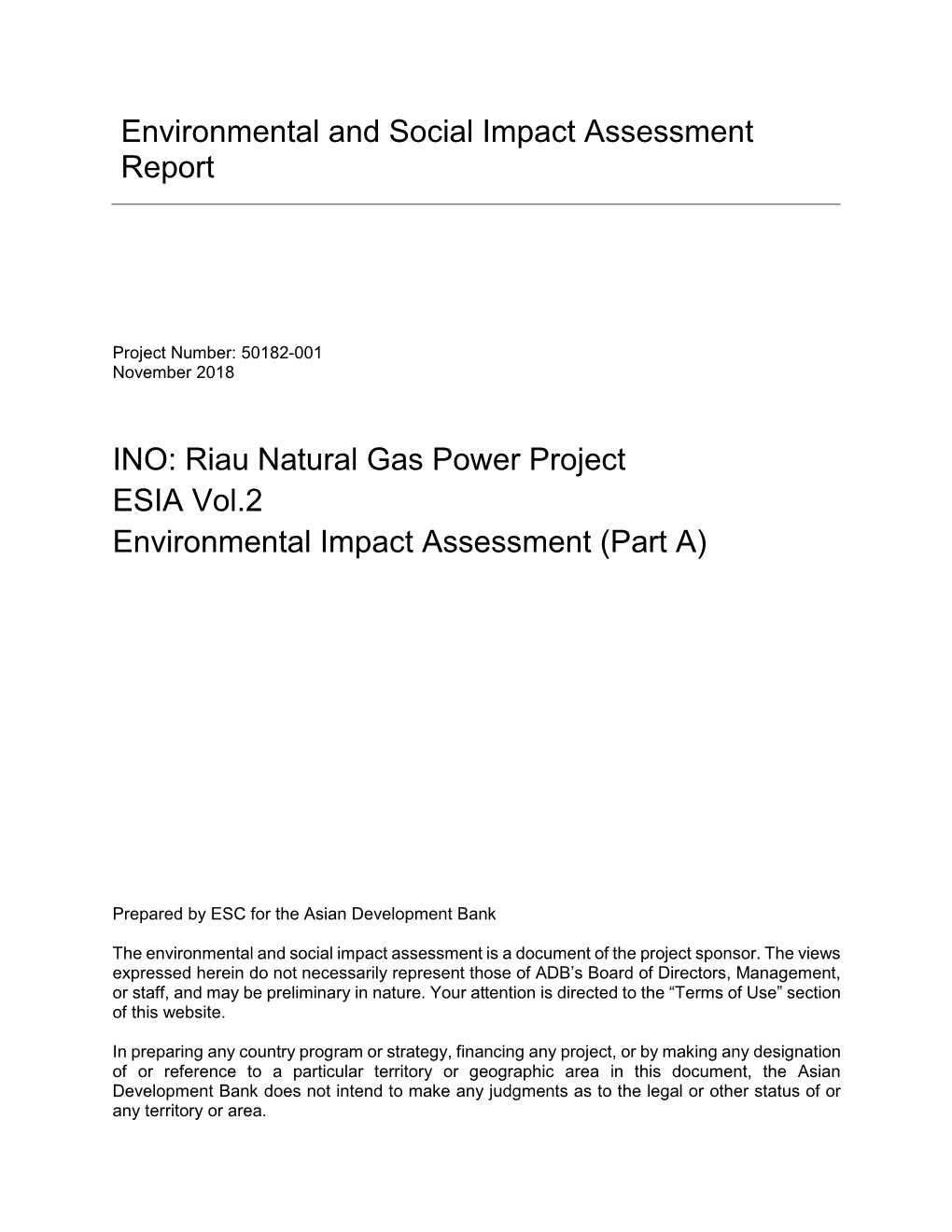 Environmental Impact Assessment (Part A)