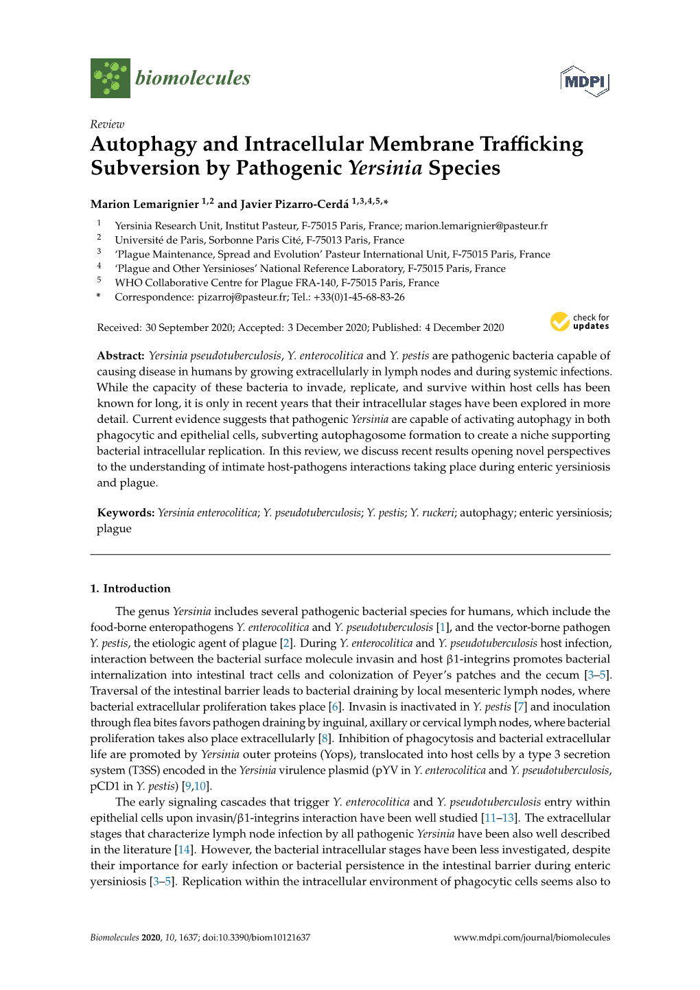 Autophagy and Intracellular Membrane Trafficking Subversion