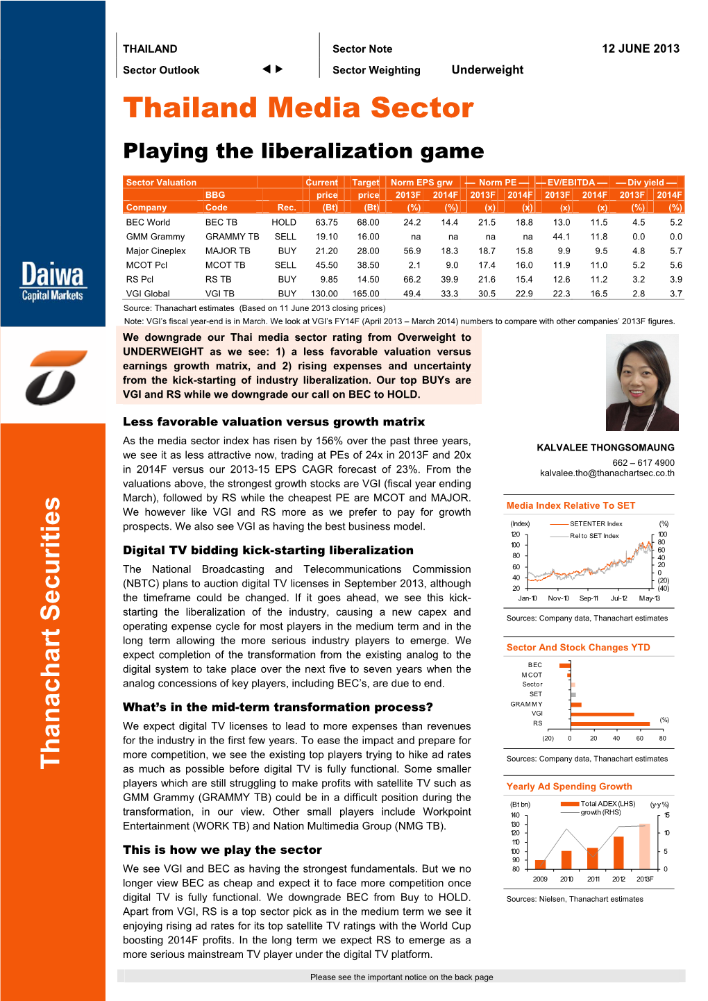 Thailand Media Sector Playing the Liberalization Game