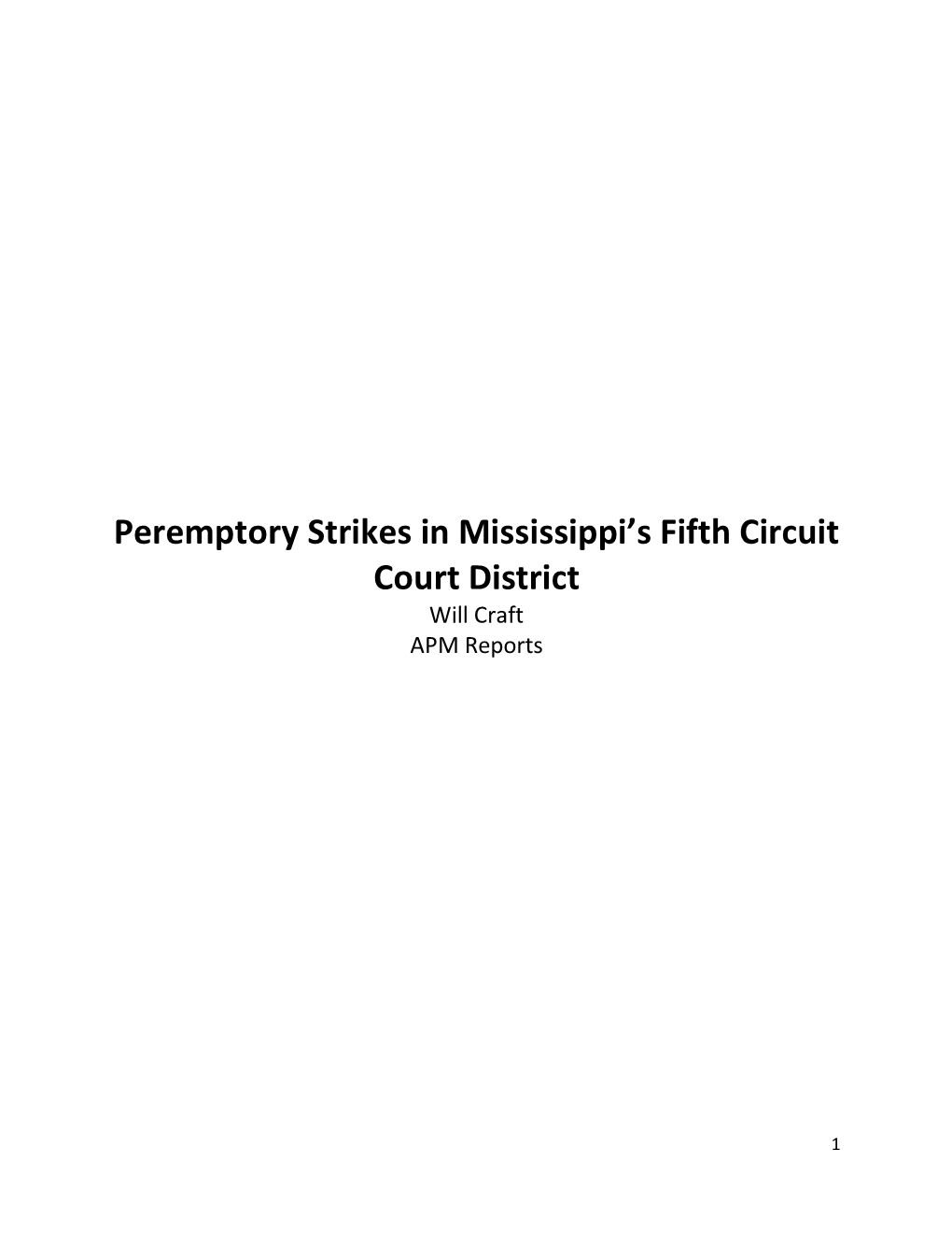 Peremptory Strikes in Mississippi's Fifth Circuit Court District