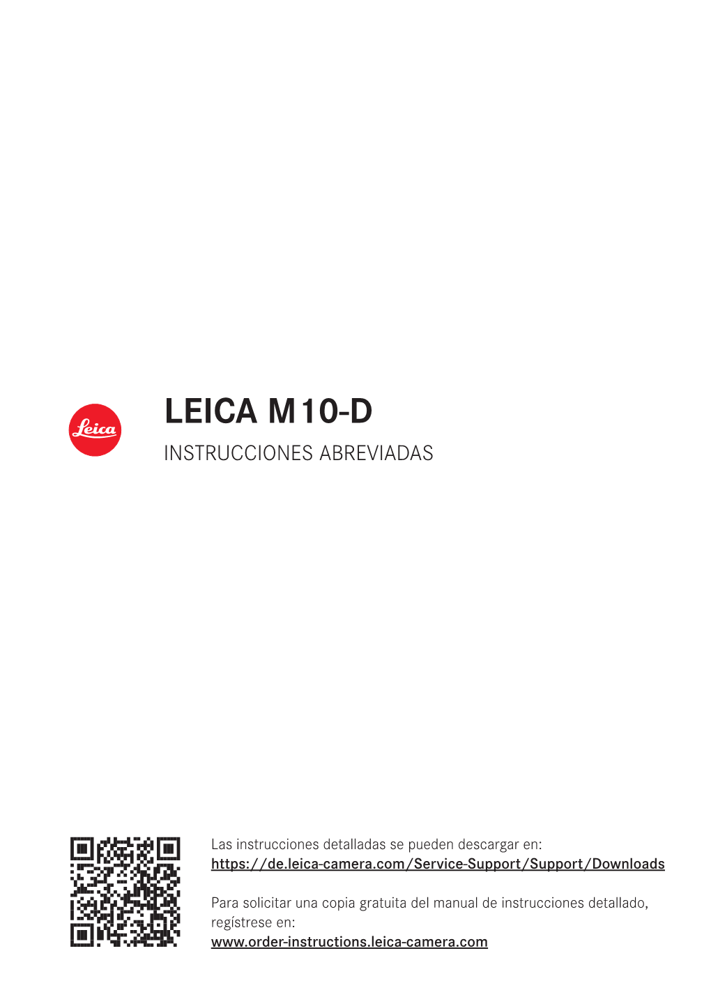 Leica M10-D Instrucciones Abreviadas
