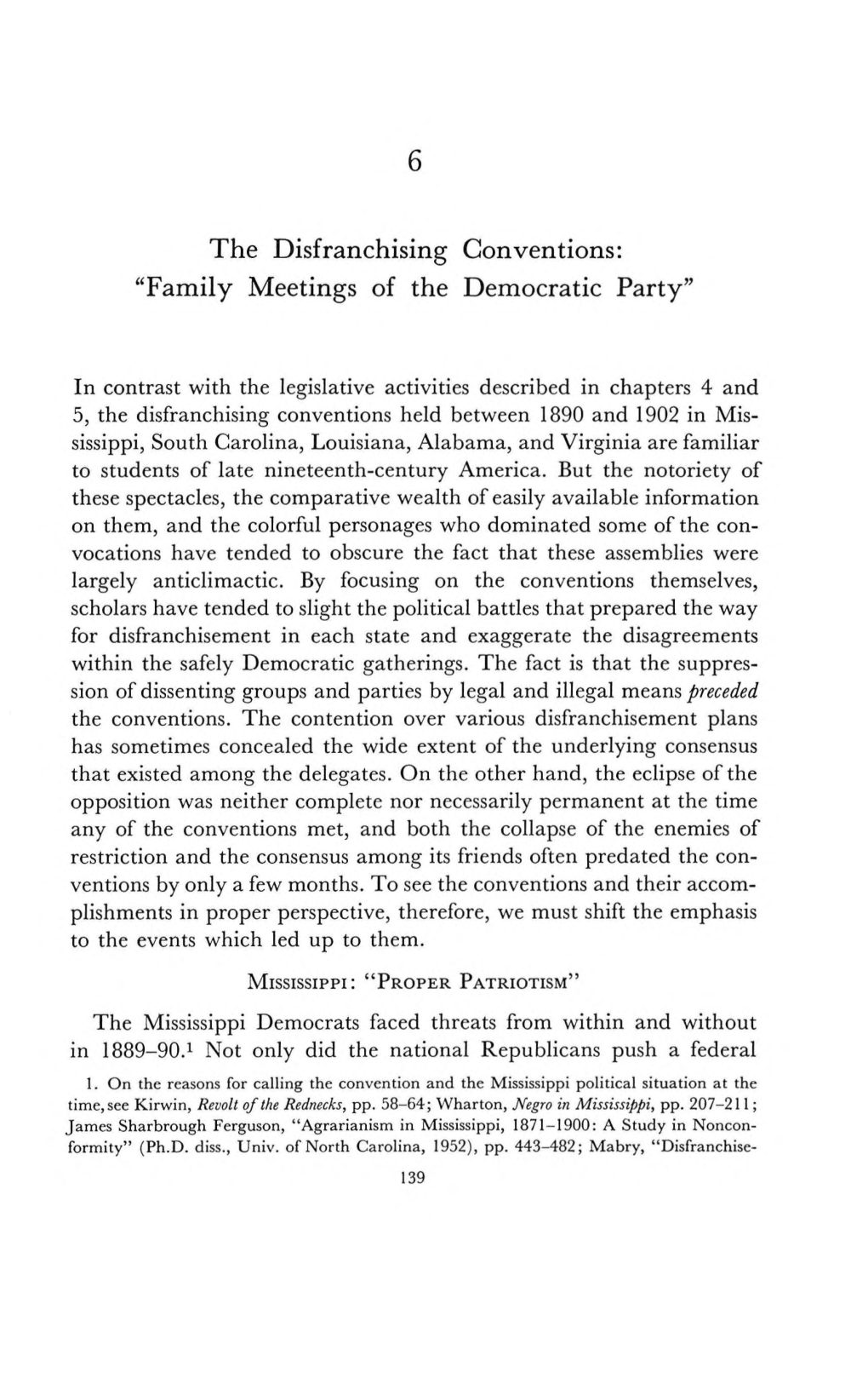 PDF (6. the Disfranchising Conventions: 