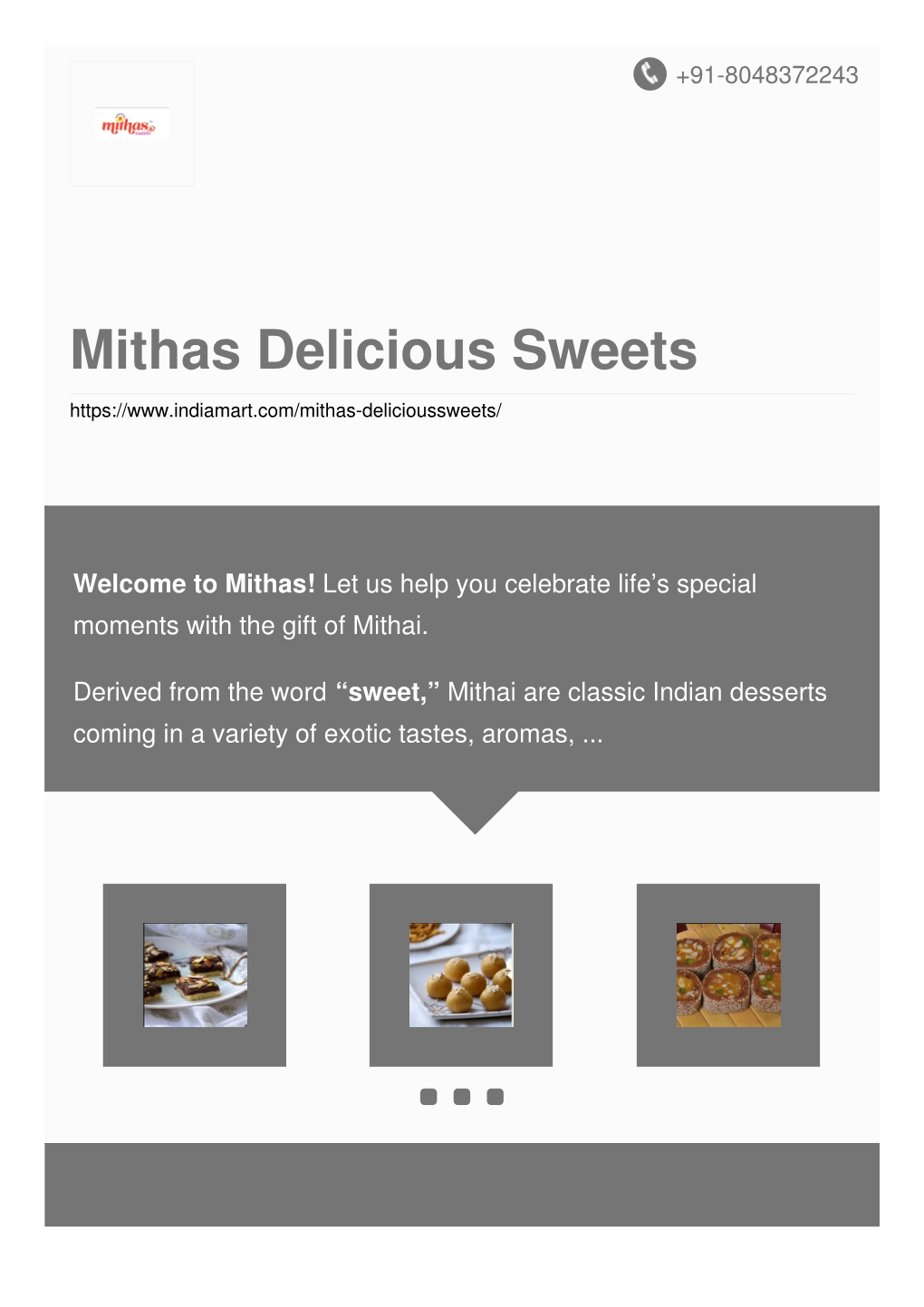 Mithas Delicious Sweets