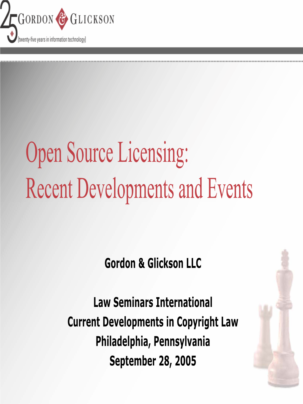 Open Source Licensing: Recent Developments and Events