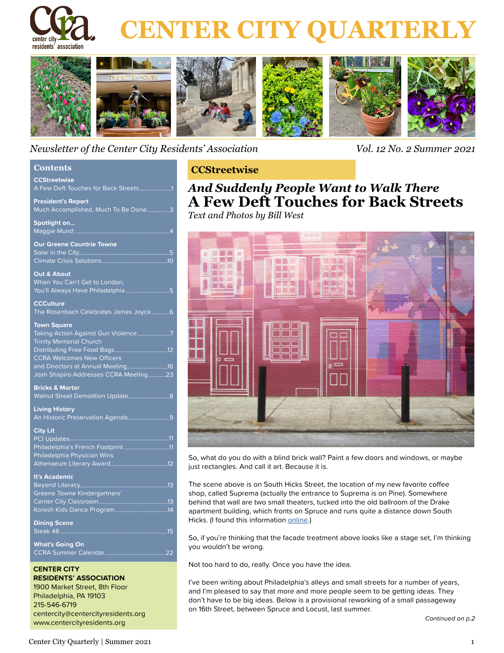 Center City Quarterly Summer Issue