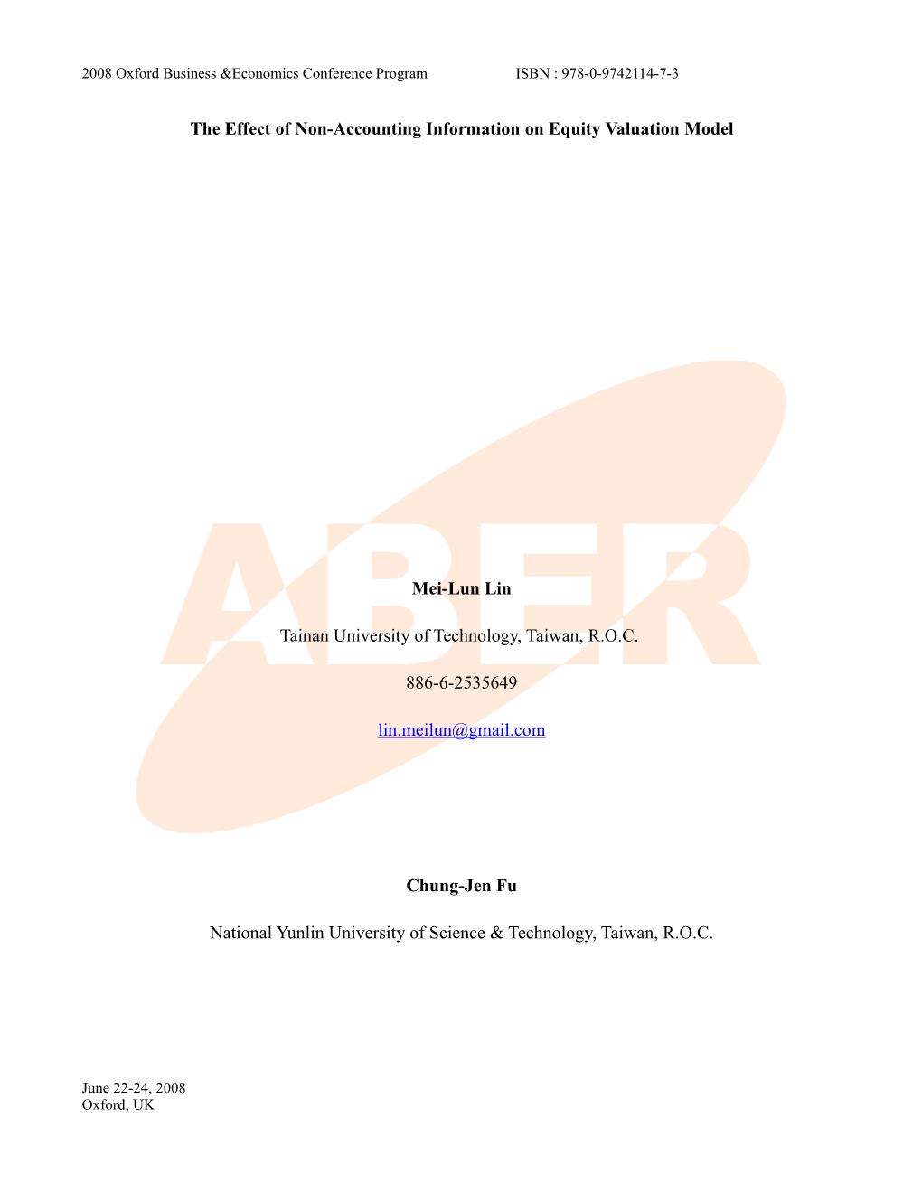 The Effect of Non-Accounting Information on Equity Valuation Model