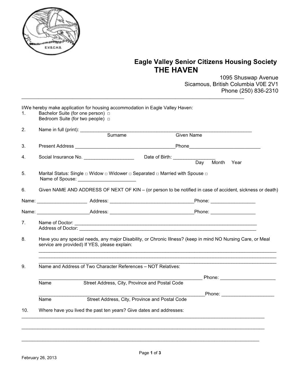 Eagle Valley Senior Citizens Housing Society