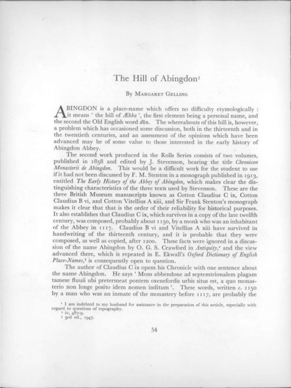 The Hill of Abingdon I