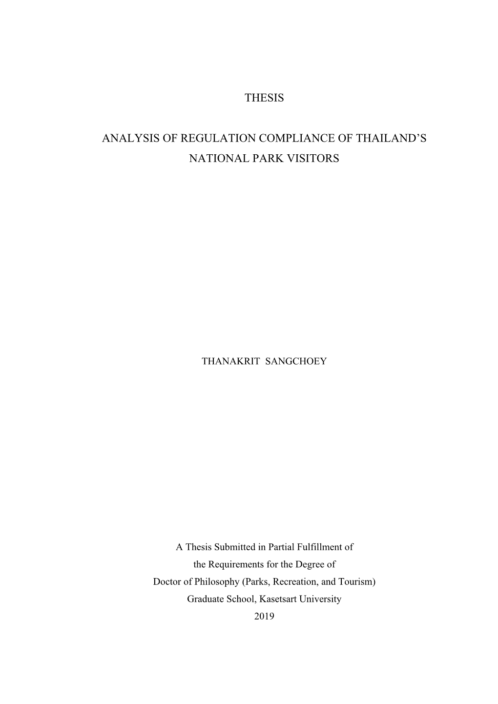 Thesis Analysis of Regulation Compliance of Thailand