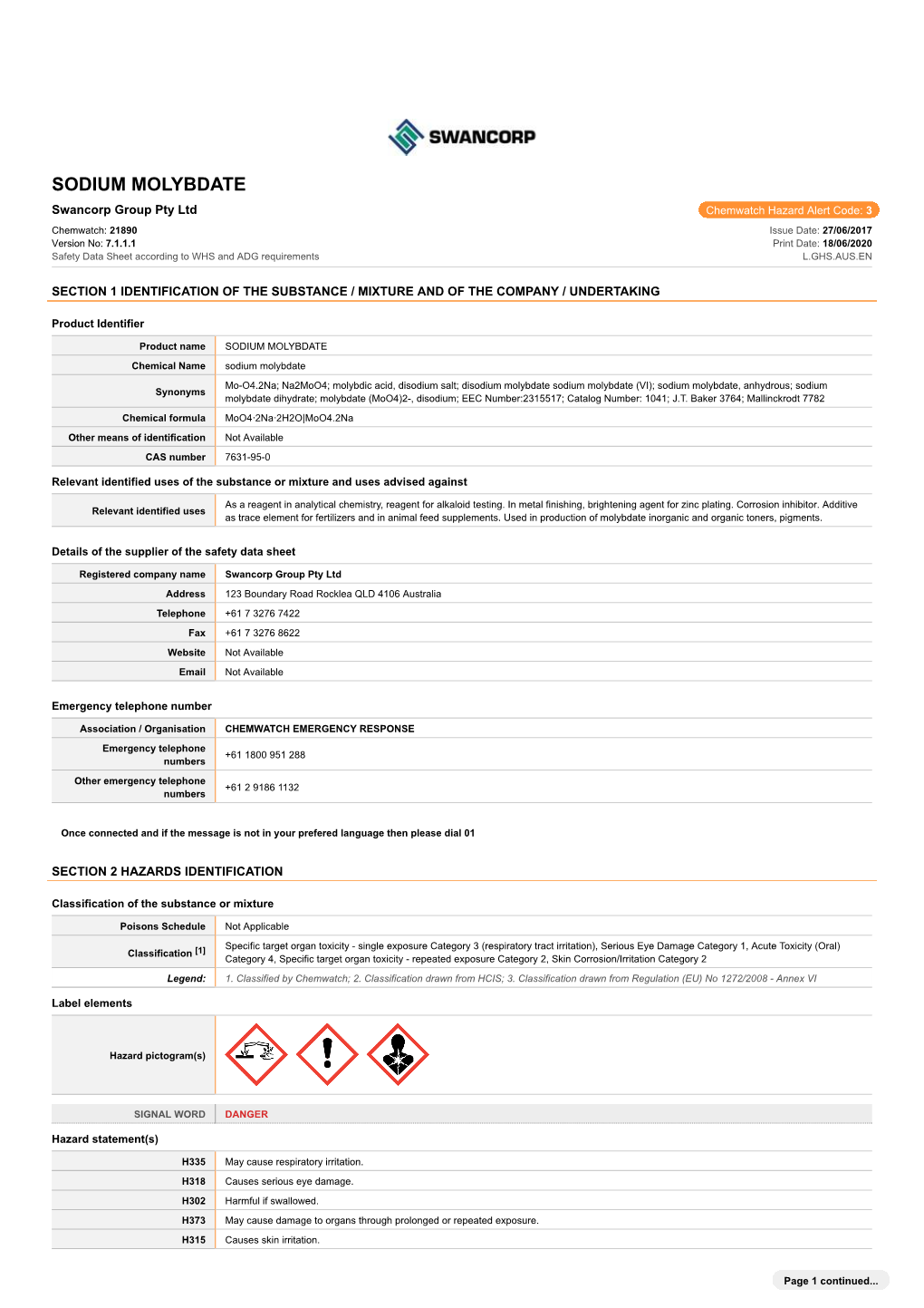 Sodium Molybdate