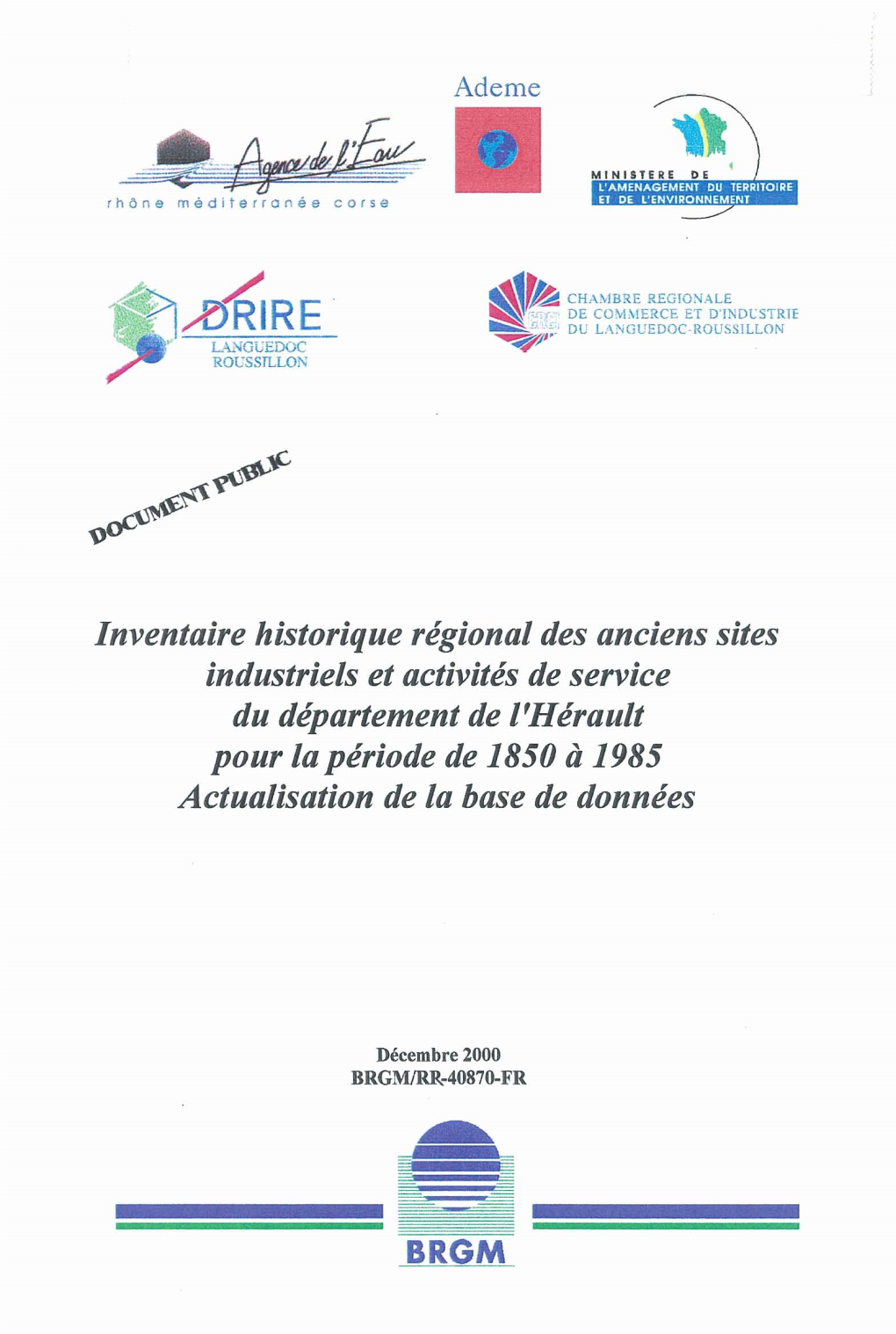 Inventaire Historique Régional Des Anciens Sites Industriels Et Activités