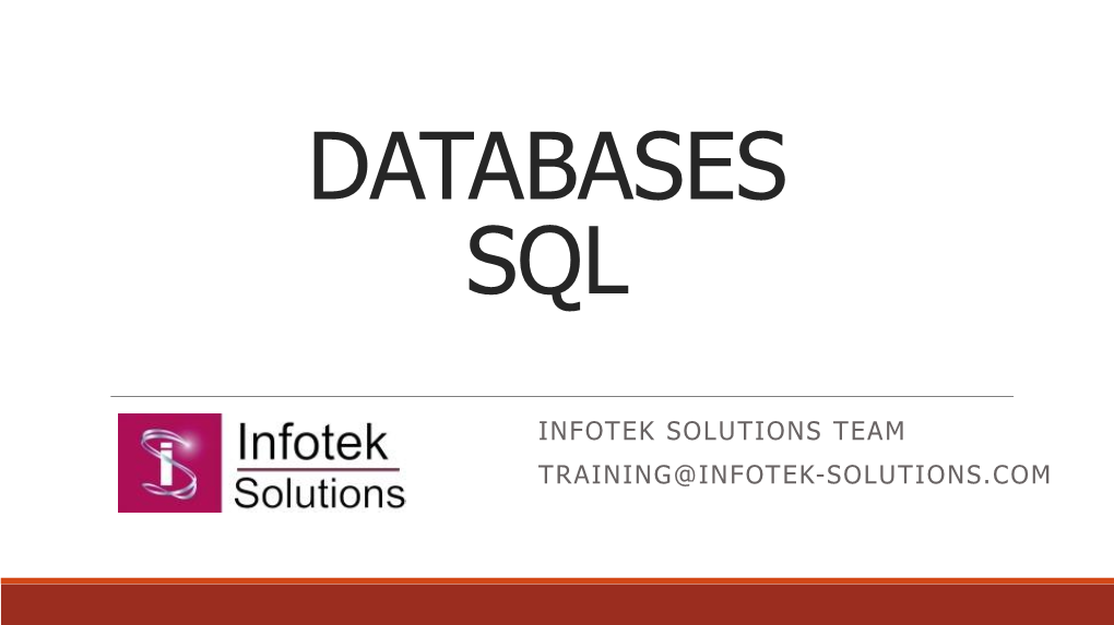 Databases Sql