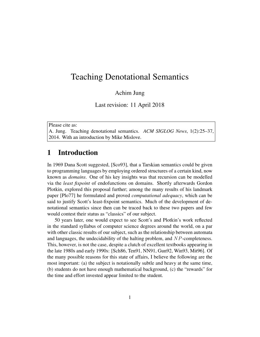 Teaching Denotational Semantics