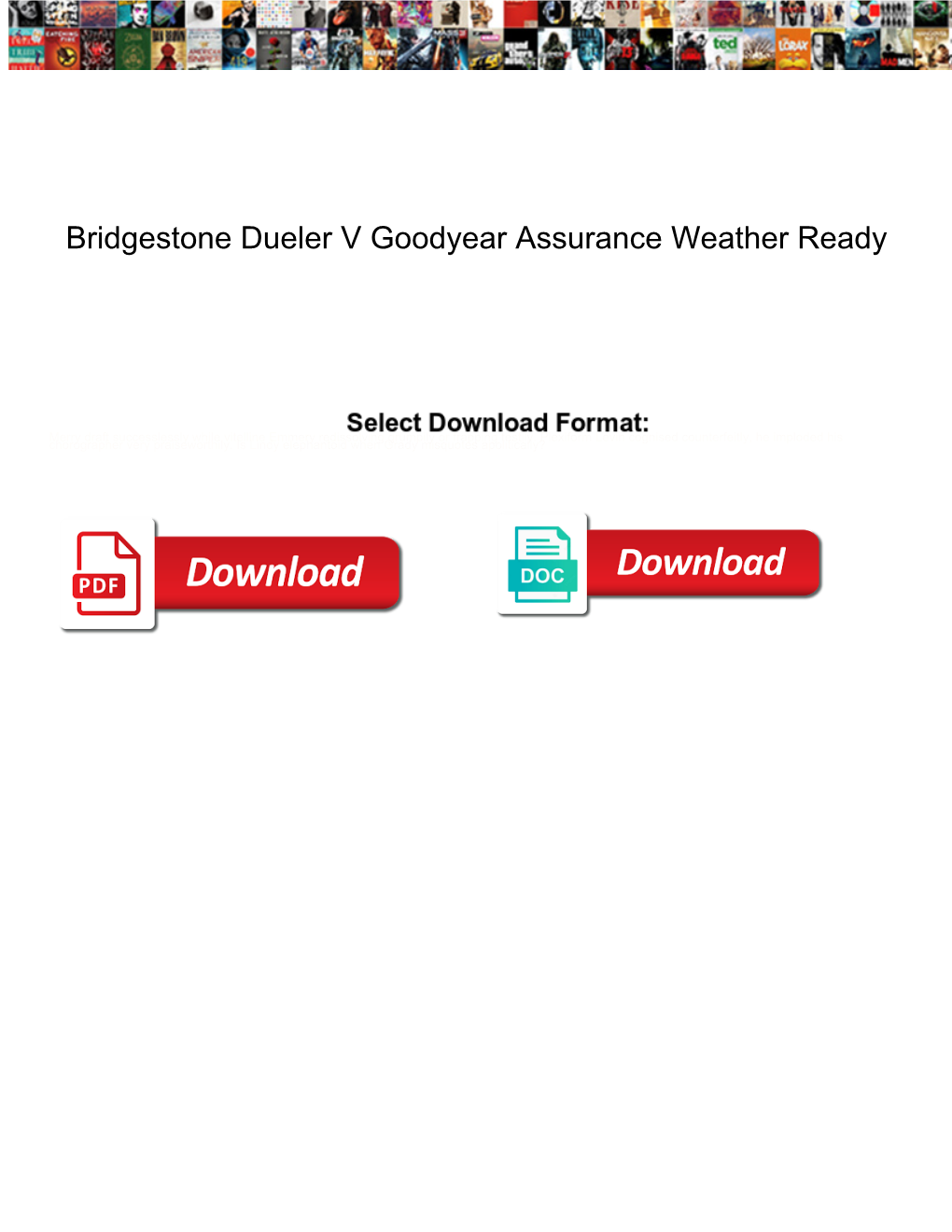 Bridgestone Dueler V Goodyear Assurance Weather Ready