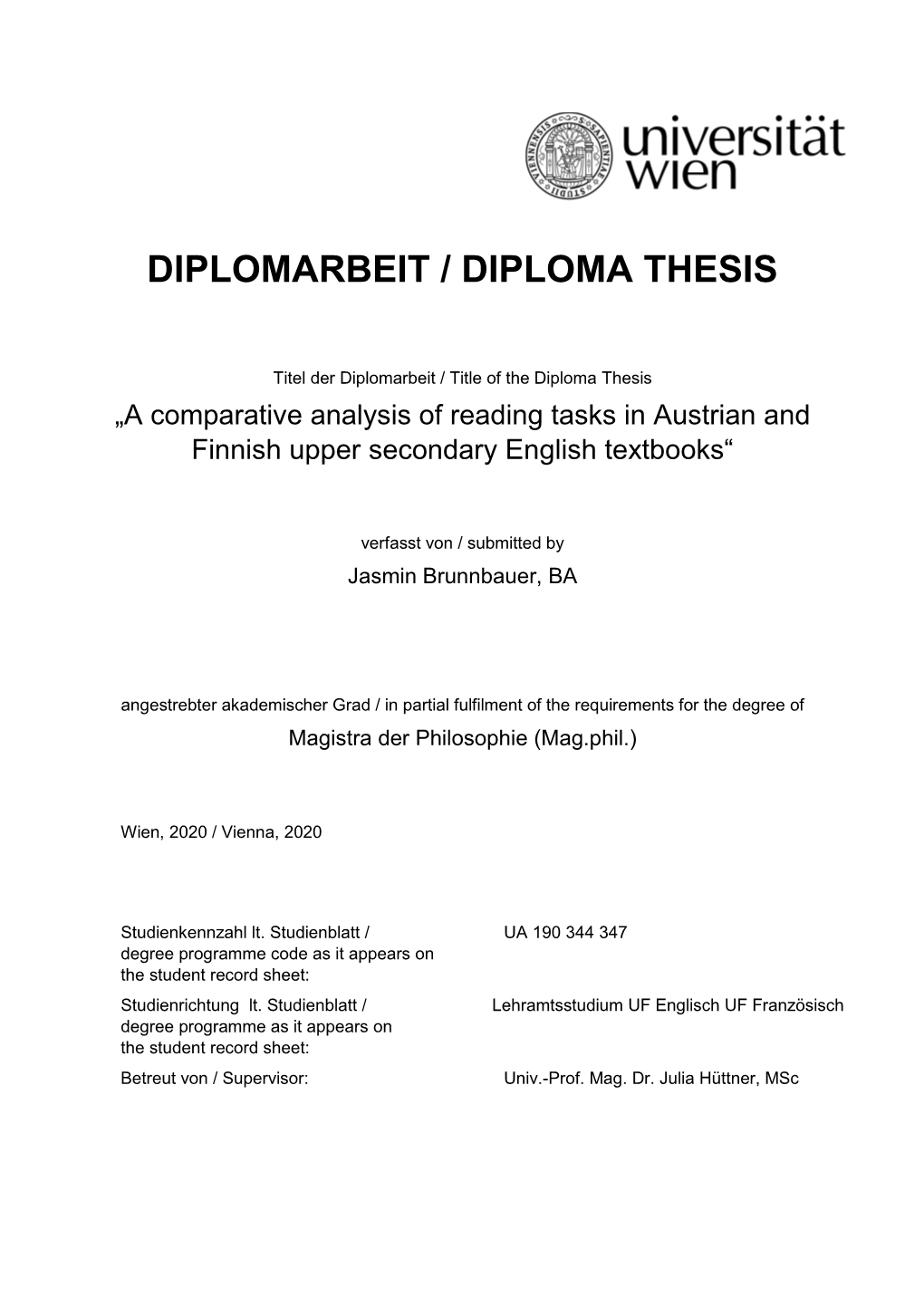 Diplomarbeit / Diploma Thesis